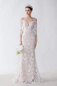 Beautiful Lace Trumpet Wedding Dress ZXS2428