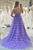 Purple Prom Dress Tulle A Line Long Tiered Evening Dress With Front Slit GJS2271