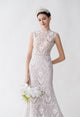 Beautiful Lace Crew Neck Trumpet Wedding Dress GJS2426