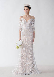 Beautiful Lace Trumpet Wedding Dress ZXS2428