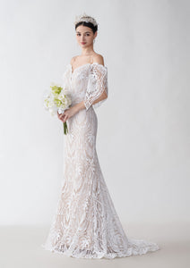 Beautiful Lace Trumpet Wedding Dress ZXS2428