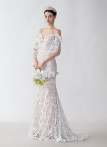 Beautiful Lace Trumpet Wedding Dress ZXS2428