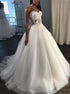 A Line Sweetheart Appliques Tulle Wedding Dress LBQW0015