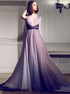 A Line V Neck Pleats Chiffon Prom Dress LBQ2834