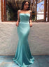 Mermaid Spaghetti Straps Sleeveless Blue Prom Dress LBQ1168