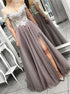 A Line Off the Shoudler Lace Appliques Prom Dresses LBQ2211