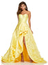 A Line Sweetheart 3D Flowers High Low Satin Prom Dress LBQ3102