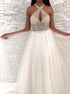 Halter A Line Beaded Tulle Prom Dresses LBQ3242