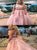 Sweep Train Pink Evening Dresses