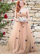 A Line Sweetheart Tulle Pleats Prom Dresses LBQ2797