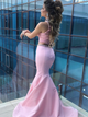 Sweep Train Pink Evening Dresses