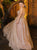 Champagne Tulle Sweep Train Prom Dresses