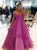 Purple Sleeveless V Neck Ruffles Prom Dresses