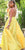 A Line Yellow V Neck Open Back Satin Floor Length Prom Dresses