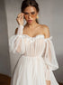 A Line Off the Shoulder Ivory Chiffon Wedding Dresses LBQW0119