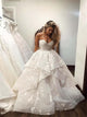 Ball Gown Sweetheart  Ivory Tulle Wedding Dresses with Ruffles