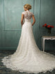 Scoop Sweep Train Appliques Wedding Dresses