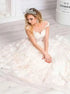 A Line Lace Appliques Cap Sleeves Ivory Tulle Wedding Dresses LBQW0076