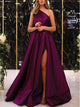 Sweep Train Purple Evening Dresses