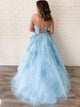 Lace Up Appliques Prom Dresses