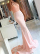 Sweep Train Pink Evening Dresses