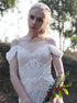 Sheath Lace Backless Spaghetti Straps Wedding Dress With Sleeve LBQW0145